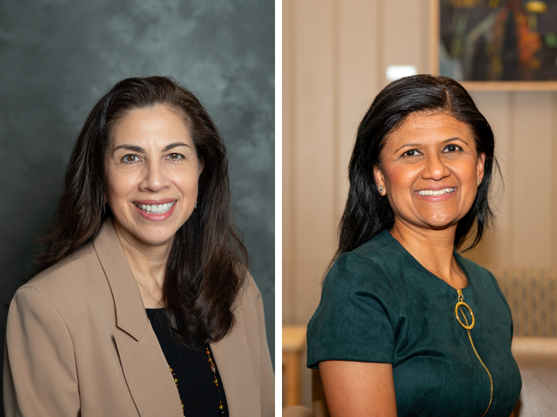 Headshots of VP Garcia and Dr Sandhu for Women\'s History Month