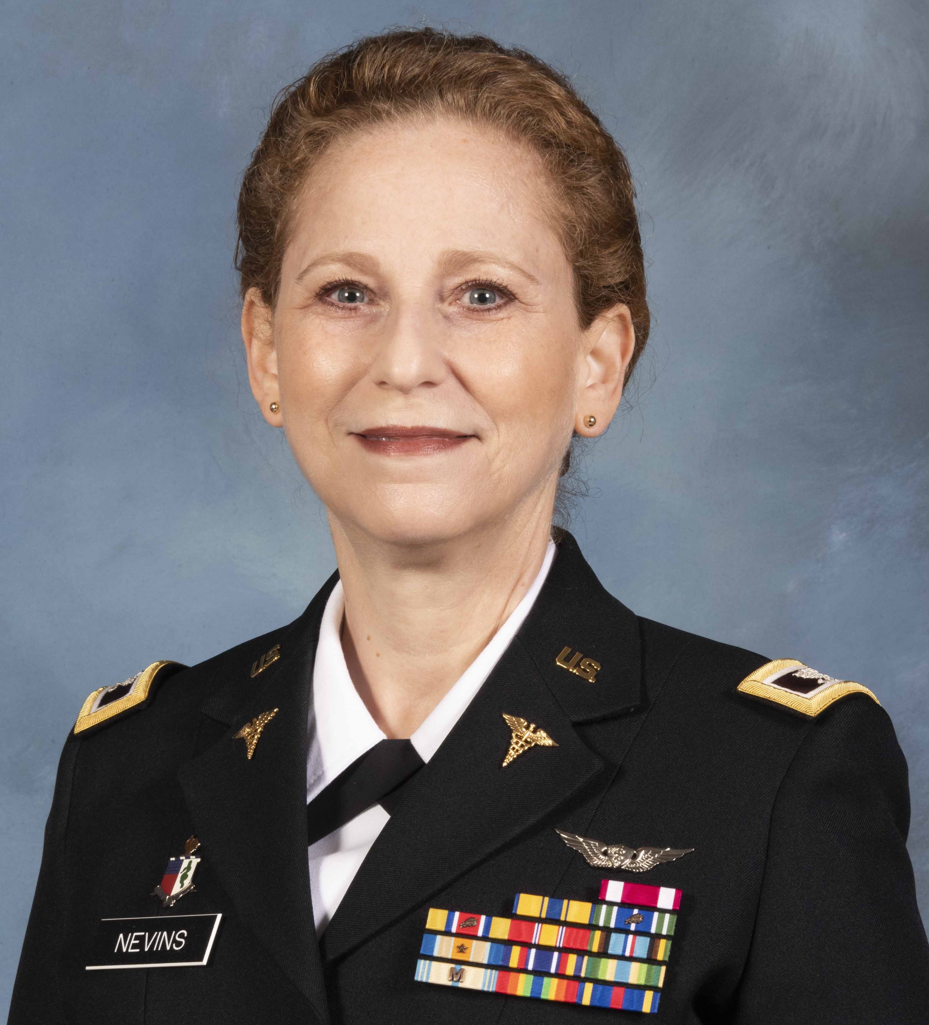 Dr. Natalie Nevins wearing medical military uniform