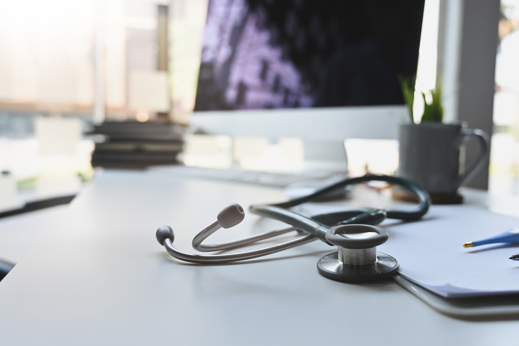 Stethoscope on a desk