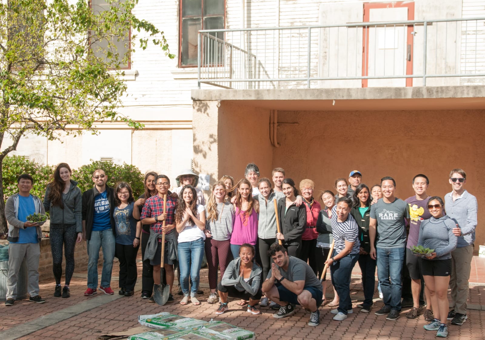 group photo of TUC gardening volunteers