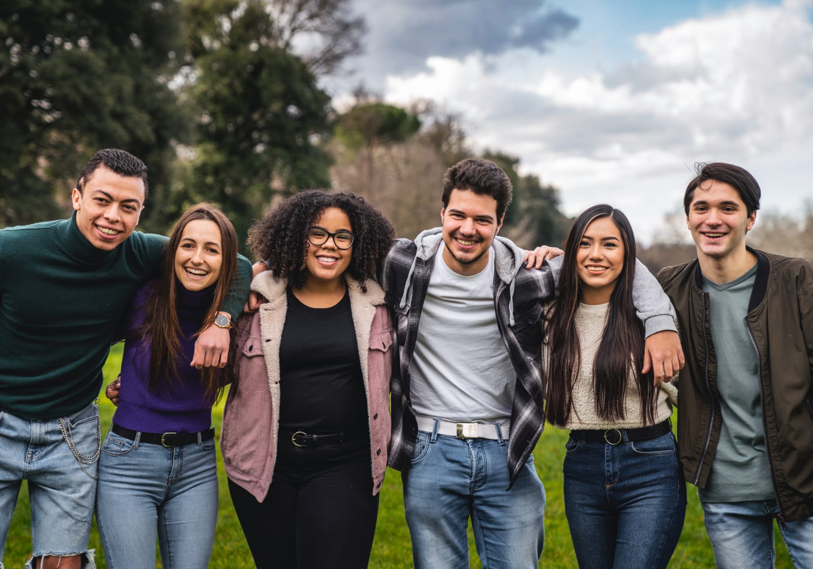 group shot of smiling students