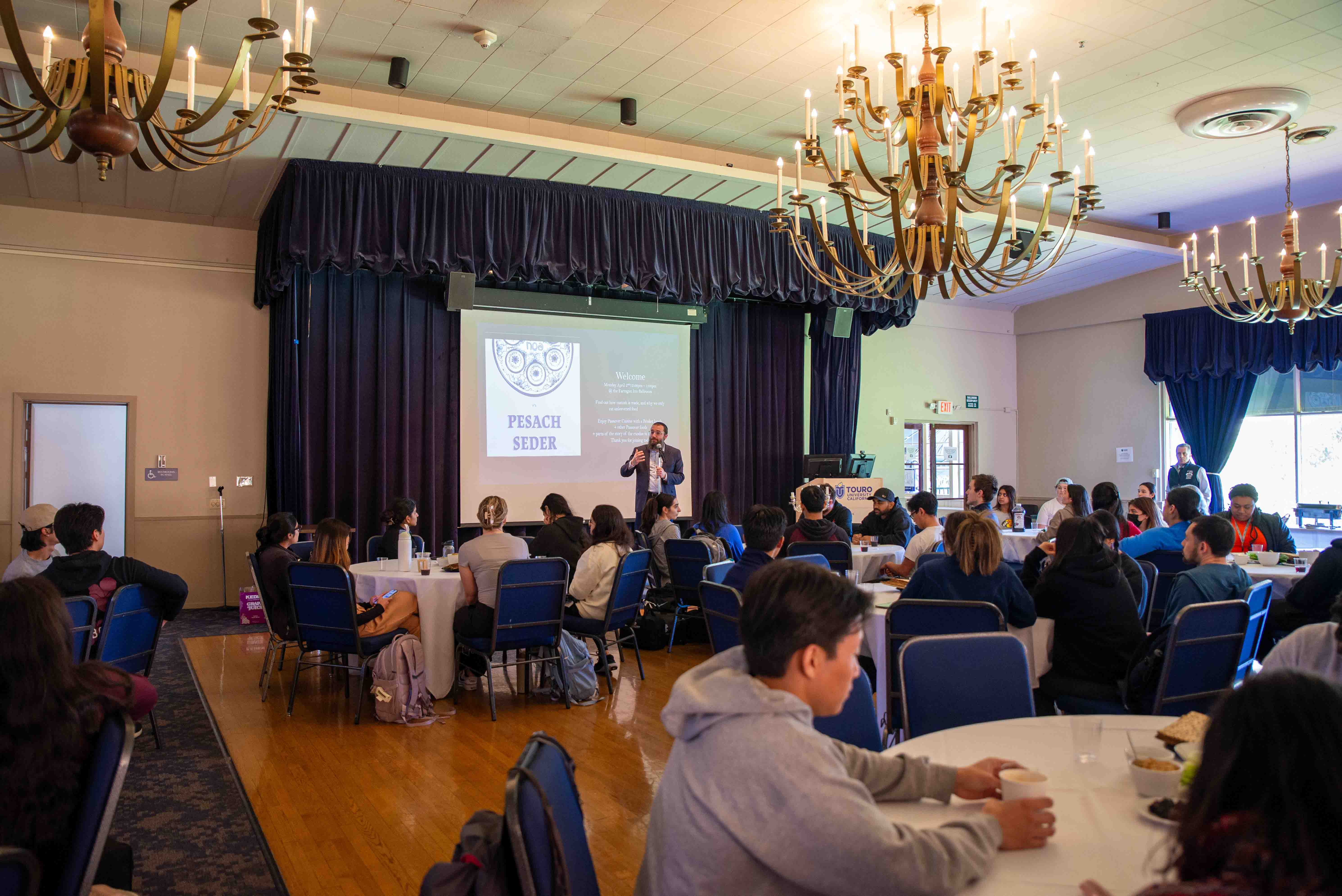 Annual Model Pesach Seder Event in the Farragut Inn ballroom.