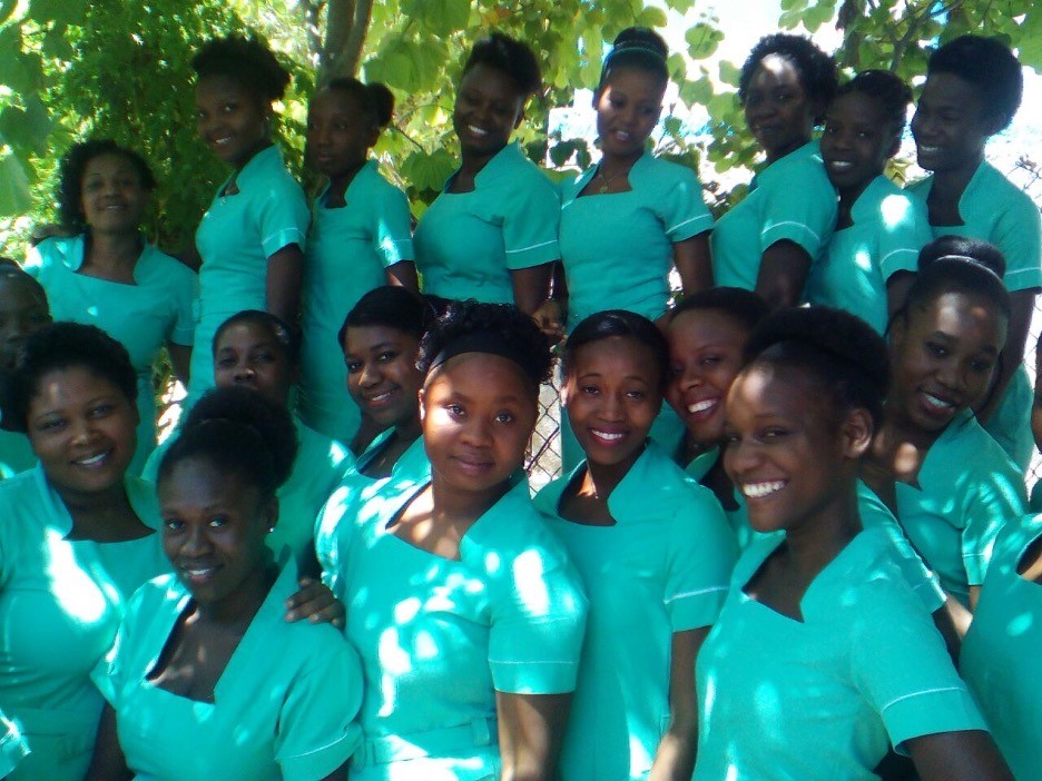 A class of Haitian nursing students