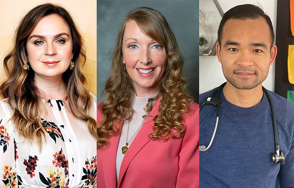 A photo shows Touro University California alums Dr. Joy Moverley, left, Darcie Larimore-Arenas, center, and Thanh Tim Nguyen, right, who will each present during a conference in Eureka, Thursday, Sept. 14, 2023.